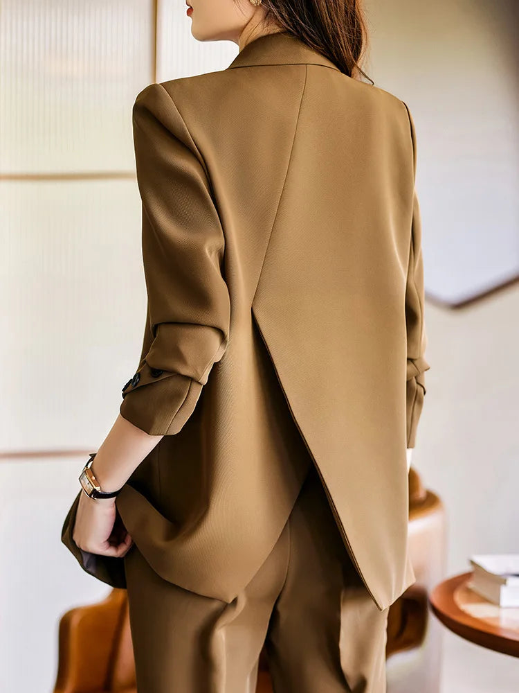Elegant Slim Business Women Windbreaker Suits