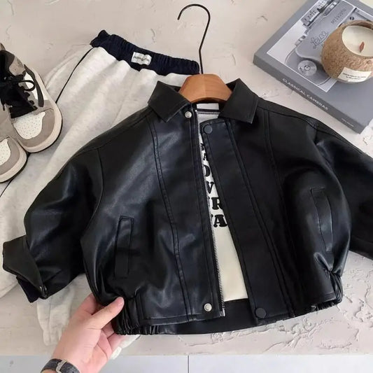 Kids Unisex Retro Leather