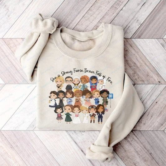 Strong Women Sweatshirt Empowered Woman Feminist Shirt Feminism Girls Graphic Clothing Gift for Her Women's History Month Merch