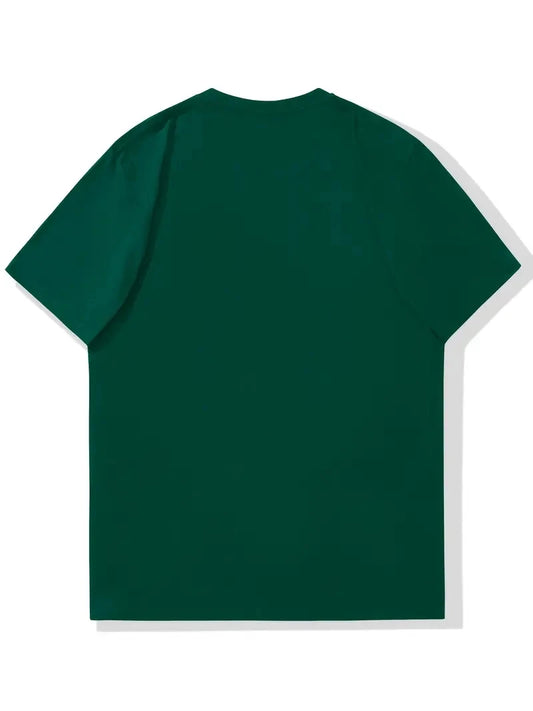 Men's summer 100% pure cotton fashionable casual loose sports yin-yang tree pattern print round neck short sleeved T-shirt top