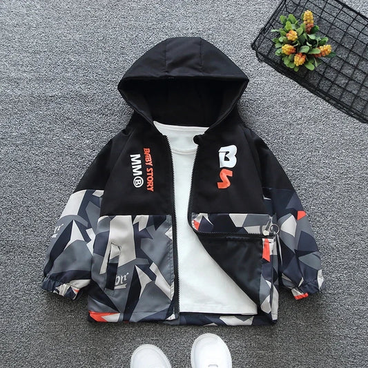 Kids Hooded Camouflage Jackets