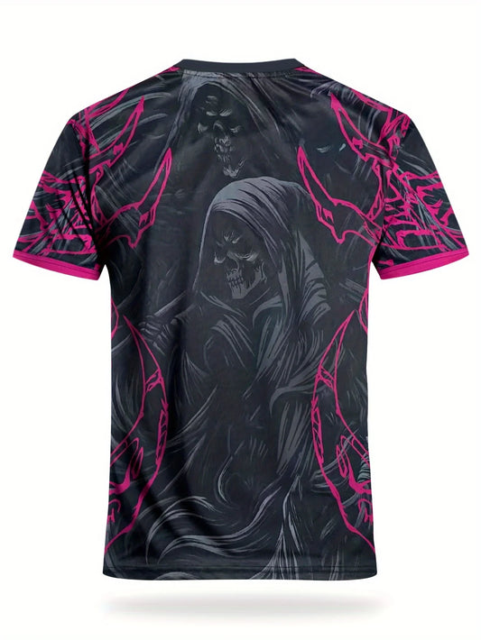 Men's Football Sweatshirt Round Neck Comfortable Sports T-shirt Top Death Style Print Football Training Daily Fitness Party