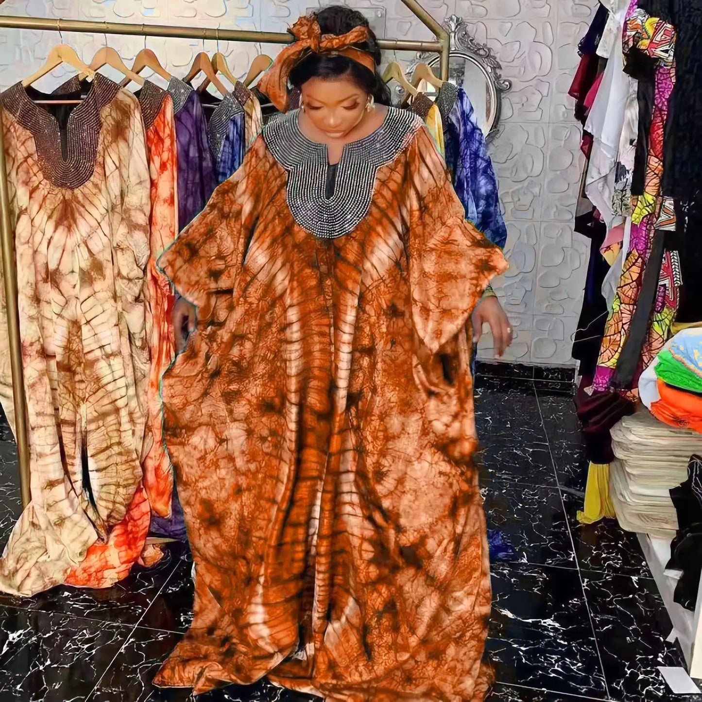 African Printed Evening Loose Maxi Dresses