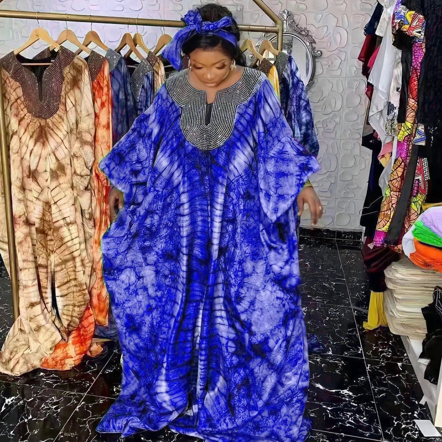 African Printed Evening Loose Maxi Dresses