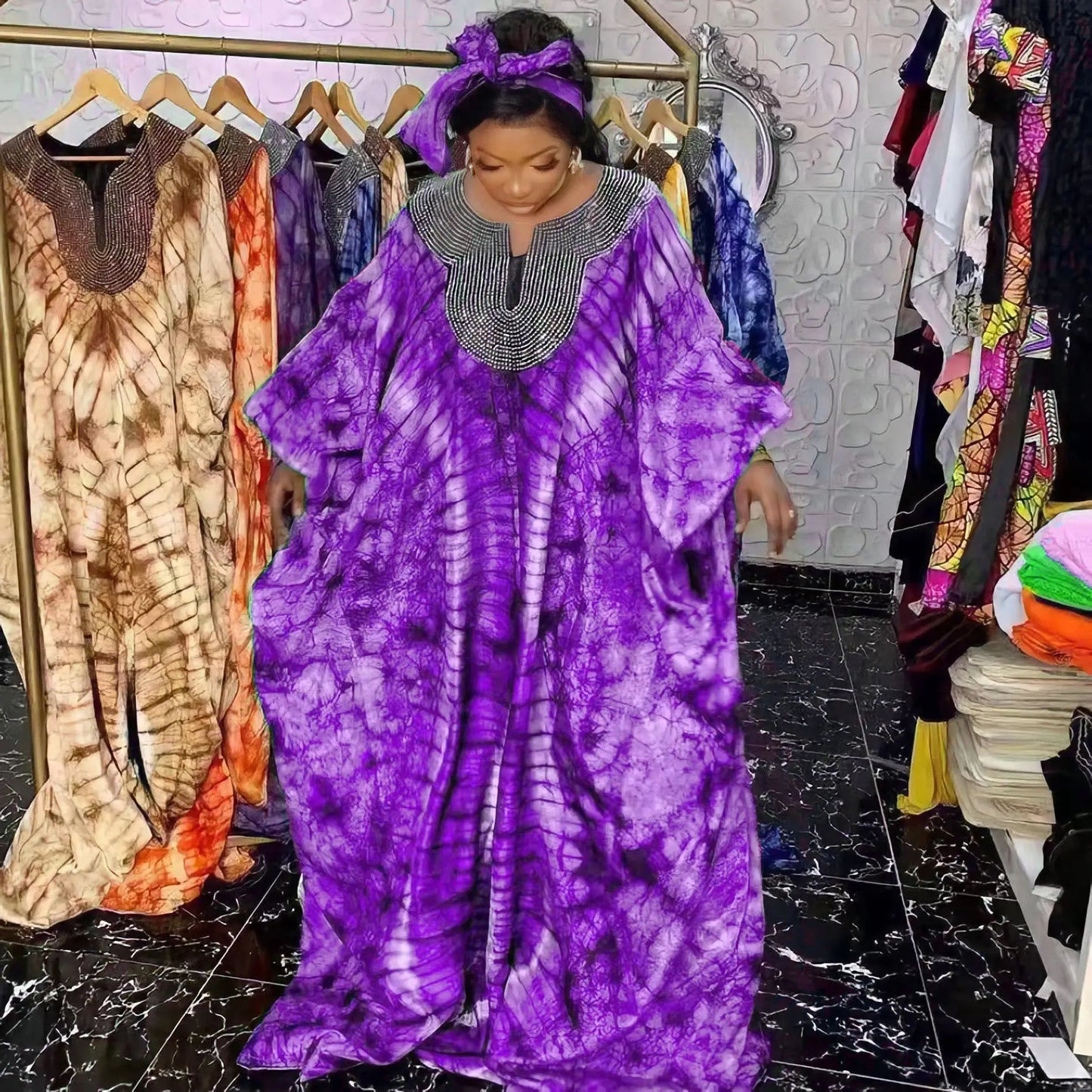 African Printed Evening Loose Maxi Dresses