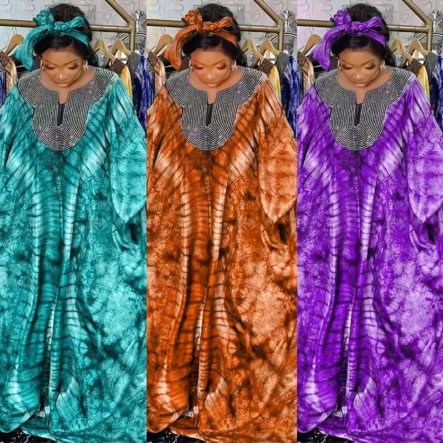 African Printed Evening Loose Maxi Dresses