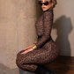 KK See Through Leopard Mesh Jumpsuits
