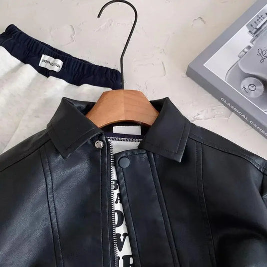 Kids Unisex Retro Leather