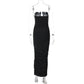 Dulzura Sleeveless Strapless Pleated Maxi Dress With Button Women’S Sexy Elegant Long Dress Party Club Office Spring Summer