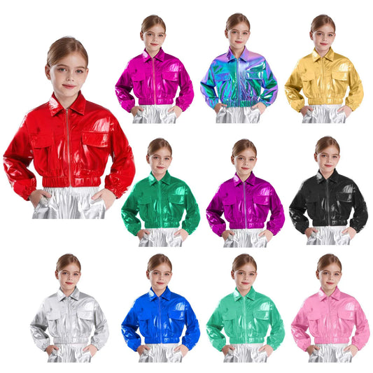 Kids Boys Girls Metallic Jacket