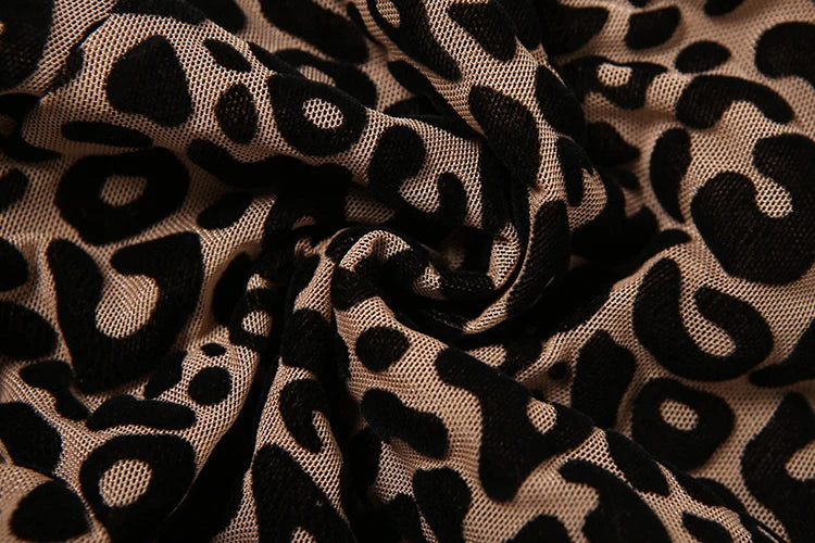 KK See Through Leopard Mesh Jumpsuits