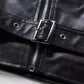 Men Oblique Zipper Biker Coats