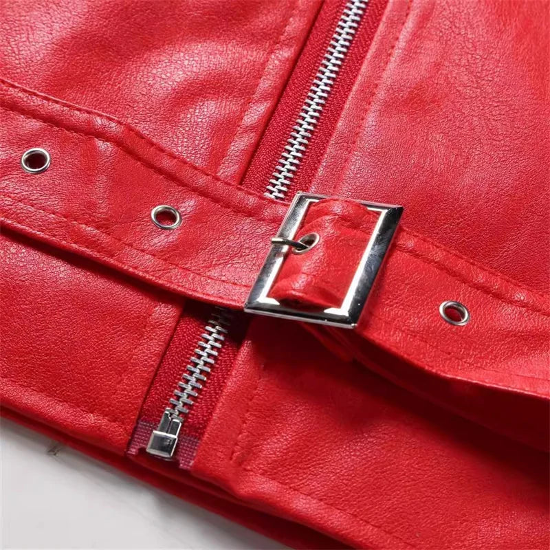 Men Oblique Zipper Biker Coats