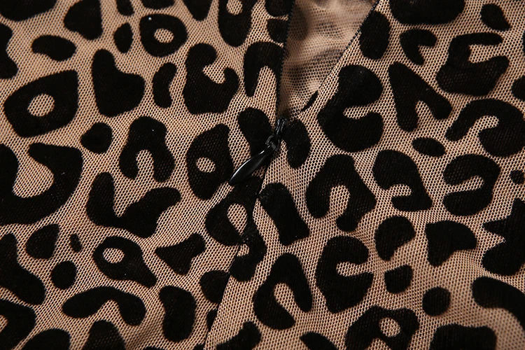 KK See Through Leopard Mesh Jumpsuits