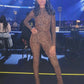 KK See Through Leopard Mesh Jumpsuits
