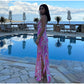 KK Chic Print Sling Long Dress