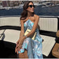 KK Chic Print Sling Long Dress