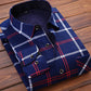 KK Men's Thick Warm Long Sleeve Plaid Shirts