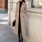 Womens Double Breasted Long Coat