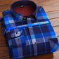 KK Men's Thick Warm Long Sleeve Plaid Shirts