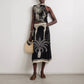 KK Vintage Print Satin Skirt Two Piece Set