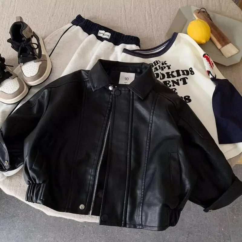 Kids Unisex Retro Leather