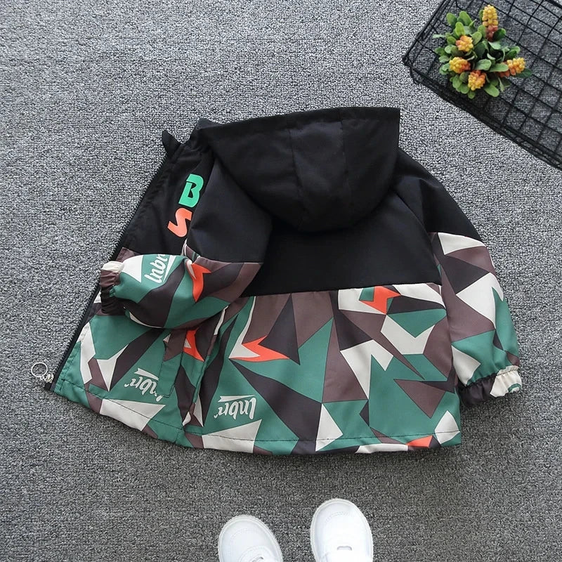 Kids Hooded Camouflage Jackets