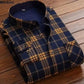 KK Men's Thick Warm Long Sleeve Plaid Shirts