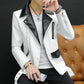 Men Slim Fit Rivet Oblique Zipper Leather Jacket Youth