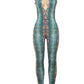 kliou Stunning Snake Print Women Jumpsuits Attractive Halter Stand Collar Hollow Backless Slim Overalls Female Midnight Clubwear