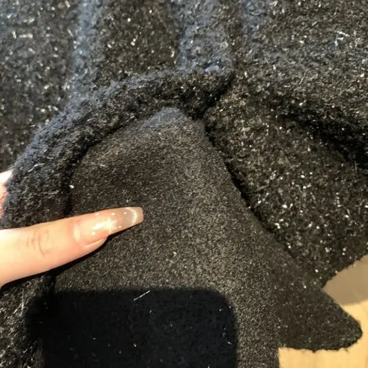 Autumn and Winter Hooded Black Versatile Coat