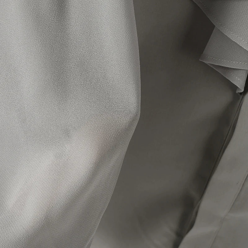 INCERUN Unisex Shirt Solid Color Ruffle Lapel Long Sleeve Casual Unisex Clothing Loose Elegant Streetwear 2025 Fashion Male Shirts