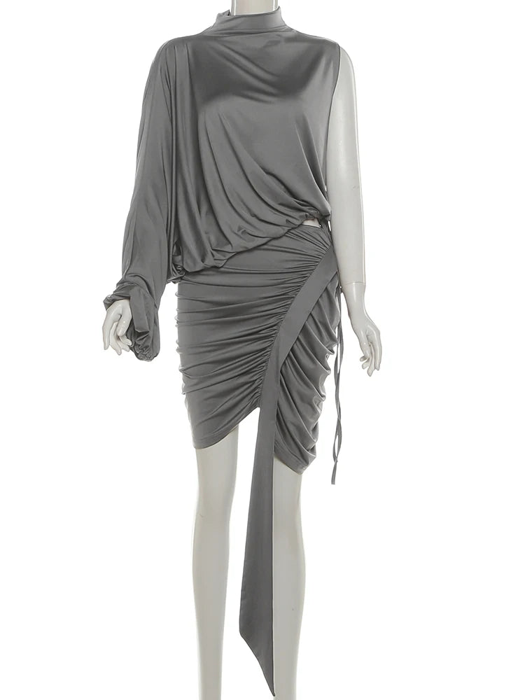 KK Ladies Shoulder Top+Shirring Ruched Peach