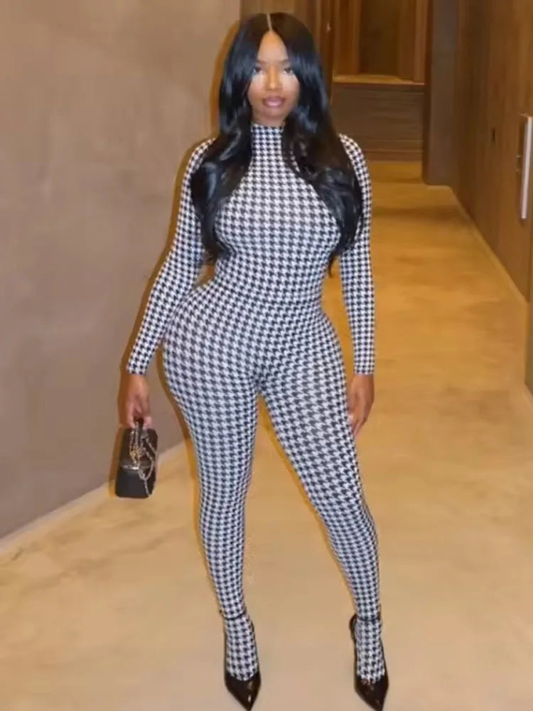 KK Snake Print Foot Jumpsuits
