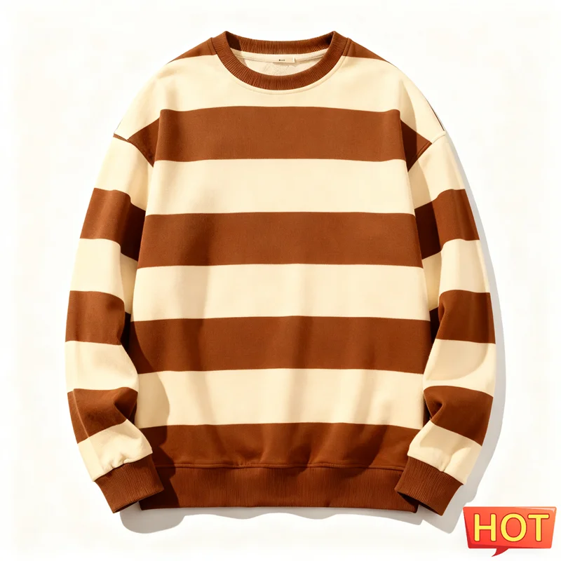 Retro Striped Graphic Unisex Sweatshirts Simple Casual Long Sleeve 3D Printed Ugly Sweatshirt Loose Breathable O Neck Pullovers