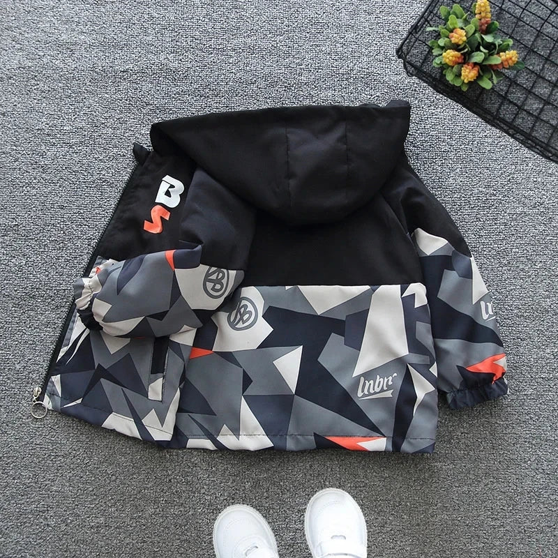 Kids Hooded Camouflage Jackets
