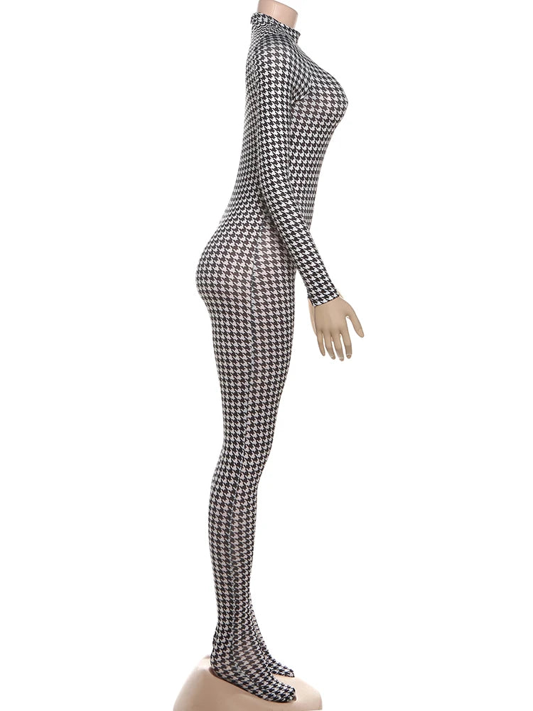 KK Snake Print Foot Jumpsuits