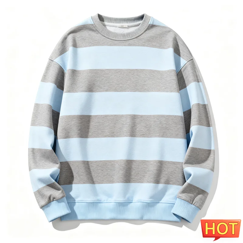 Retro Striped Graphic Unisex Sweatshirts Simple Casual Long Sleeve 3D Printed Ugly Sweatshirt Loose Breathable O Neck Pullovers