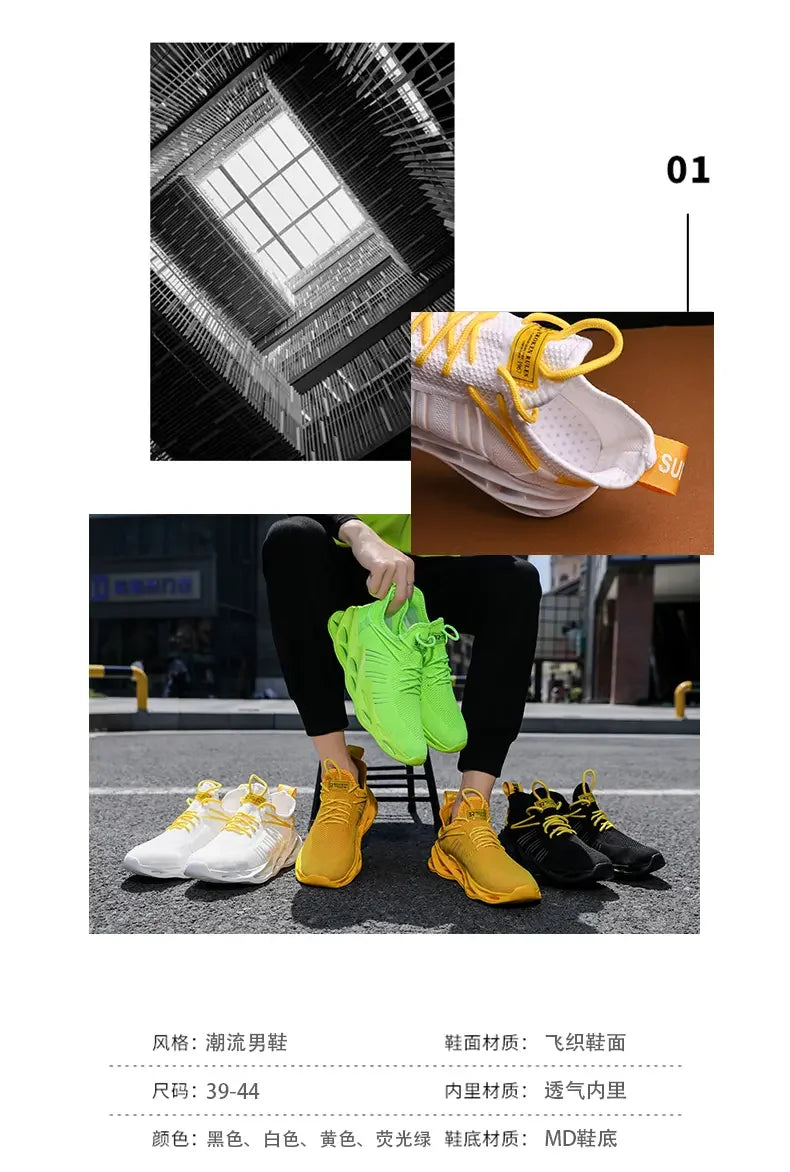 Men's Shoes Summer Outdoor Sports Breathable Mesh High-quality Running Fashionable Thick Soled Women's Casual Training Shoes