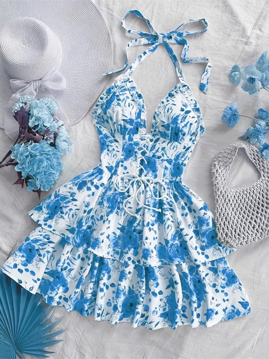 KK Vacation Style Retro Short Dresses
