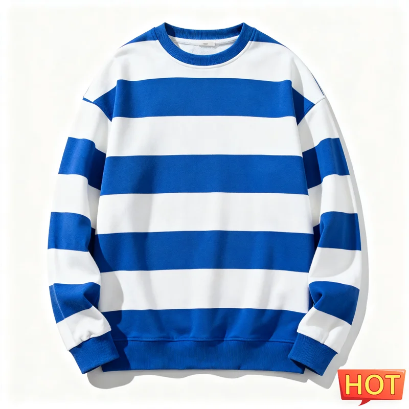 Retro Striped Graphic Unisex Sweatshirts Simple Casual Long Sleeve 3D Printed Ugly Sweatshirt Loose Breathable O Neck Pullovers