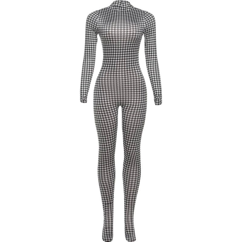 KK Snake Print Foot Jumpsuits