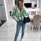 KK Jacquard Knitted Coat V-neck