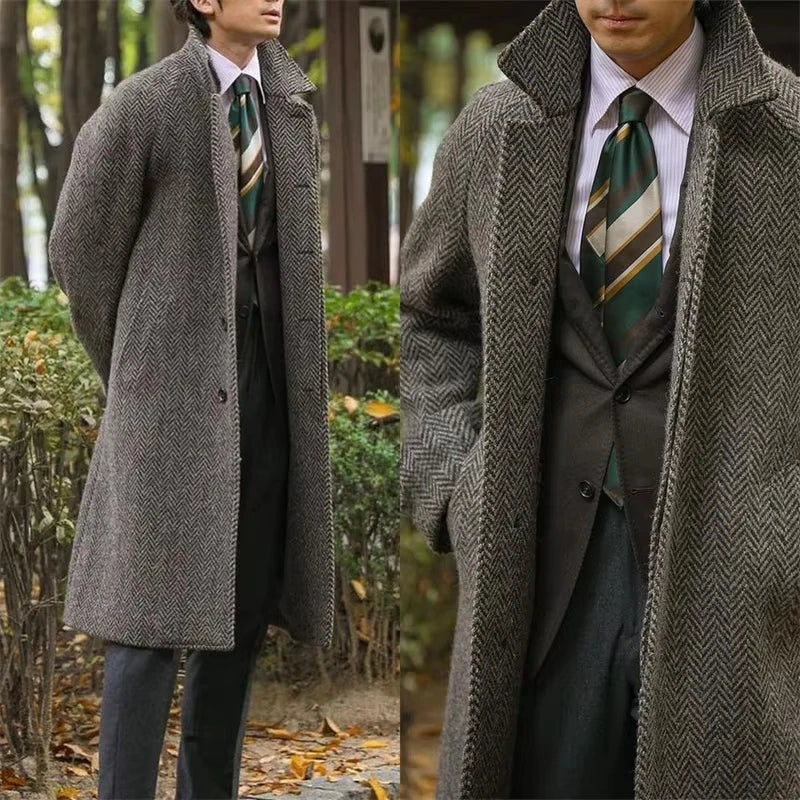 Men Overcoat Trench