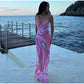 KK Chic Print Sling Long Dress