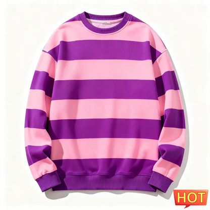Retro Striped Graphic Unisex Sweatshirts Simple Casual Long Sleeve 3D Printed Ugly Sweatshirt Loose Breathable O Neck Pullovers