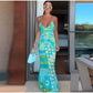 KK Chic Print Sling Long Dress