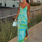 KK Chic Print Sling Long Dress