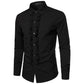New 2025 Men's Long Sleeve Tuxedo Shirts Fashion Party Wedding Male Dress Shirts Ruffle Pleated Design Solid Shirt Chemise Homme