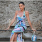 KK Chic Print Sling Long Dress